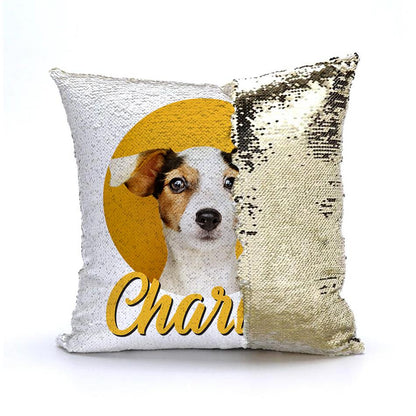 Pet Portrait Reversible Sequin Pillow & Insert